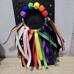 Colorful Rainbow Bag Charm Ribbon  Purse Decoration Ornament Pride